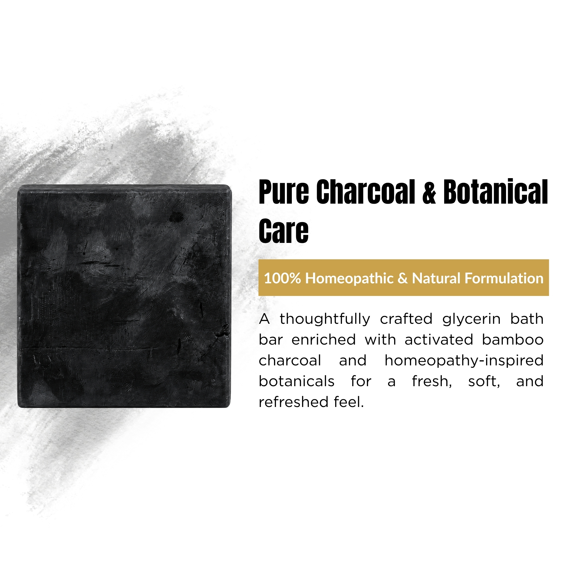 Bare Homeo Charcoal Purify Bath Bar | Activated Charcoal Glycerin Soap | 100 g